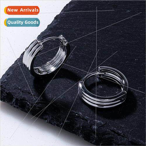 Titanium steel simple earrings适用women niche French earring