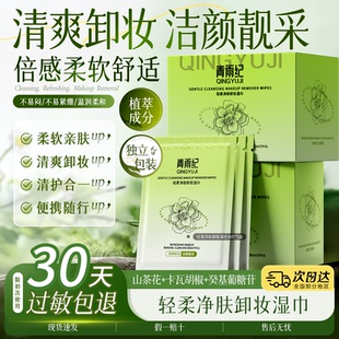 便携随行 青雨纪Ande卸妆湿巾清爽卸妆洁颜面部清洁卸妆独立单片装