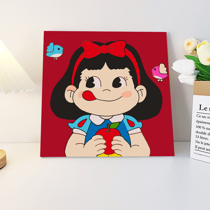 卡通数字油画diy丙烯画可爱派大星填充填色油彩画装饰画解压儿童