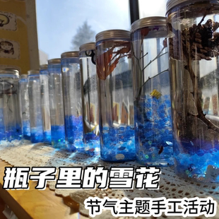 冬天幼儿园节气主题活动diy雪花感官瓶材料圣诞节创意手工观赏瓶