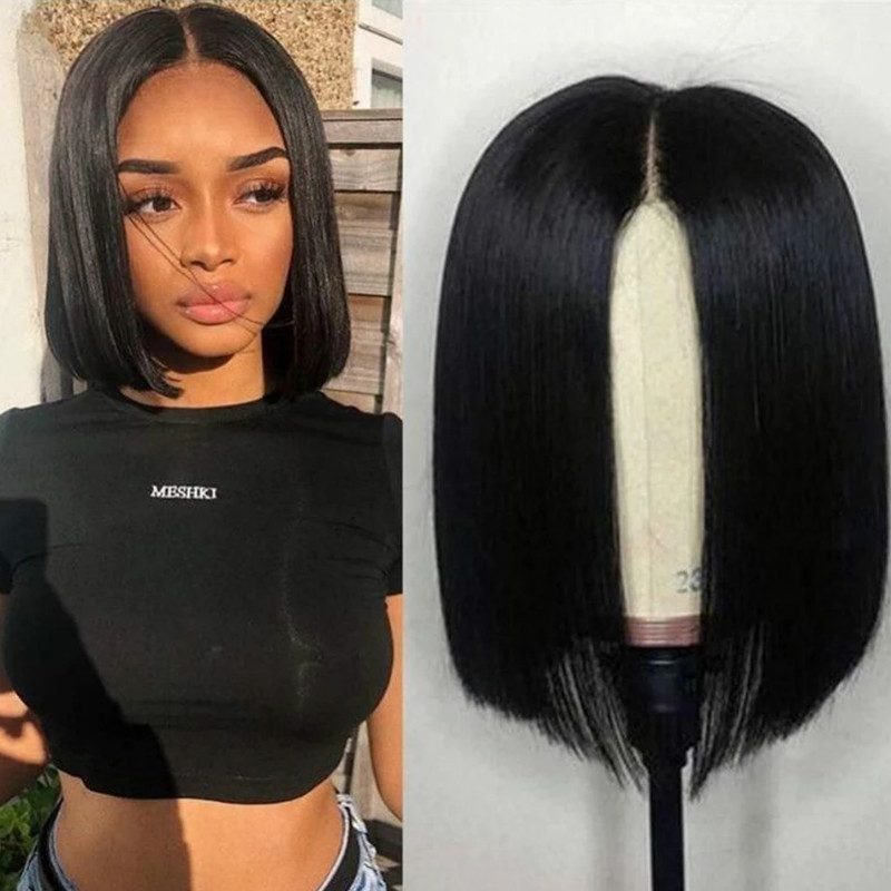 Peruvian human hair Bob wigs front lace180% densityhuman wig