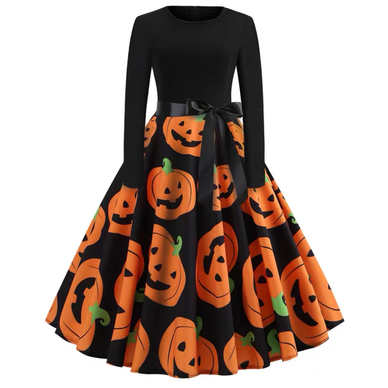 Fancy Pumpkin Halloween Womens Dress Party Vintage Costume