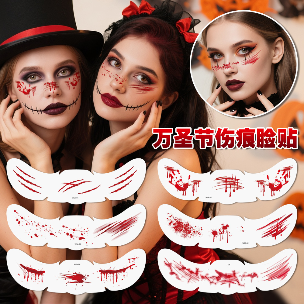 Halloween Scar Patch Festival Party Facial bloodstainspaster