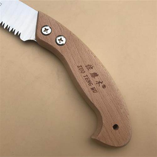 佐藤木三面磨齿手锯 园林果树手工中齿锯子 270木柄直锯 330弯锯图片