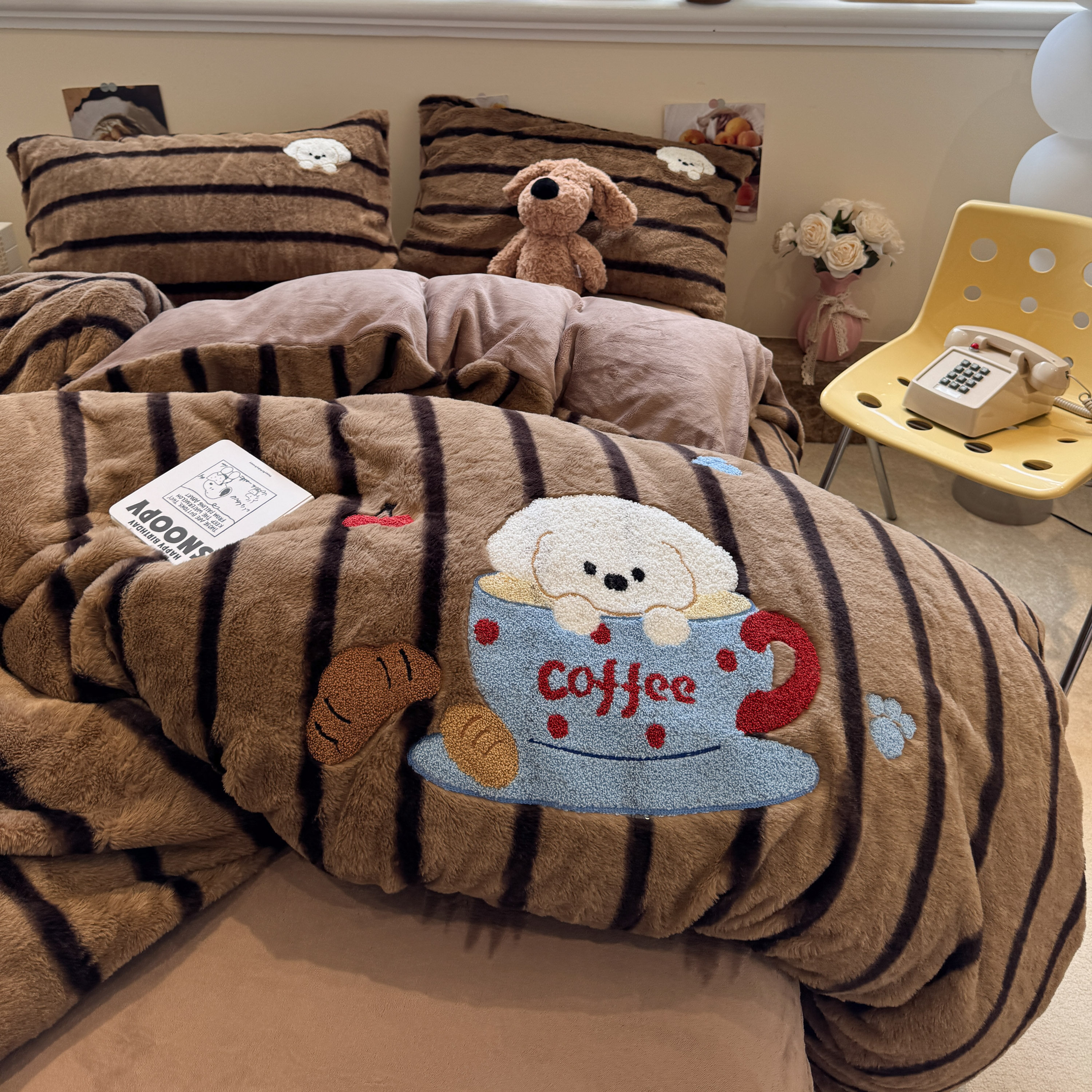 秋冬保暖加厚兔绒牛奶绒四件套