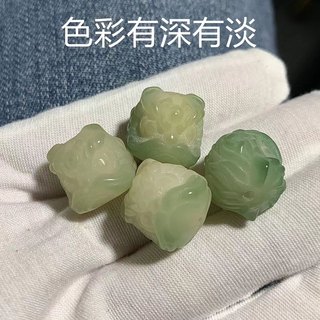 （真菩提）飘花绿大醒狮高抛精工文玩DIY创意手工菩提子配饰配珠