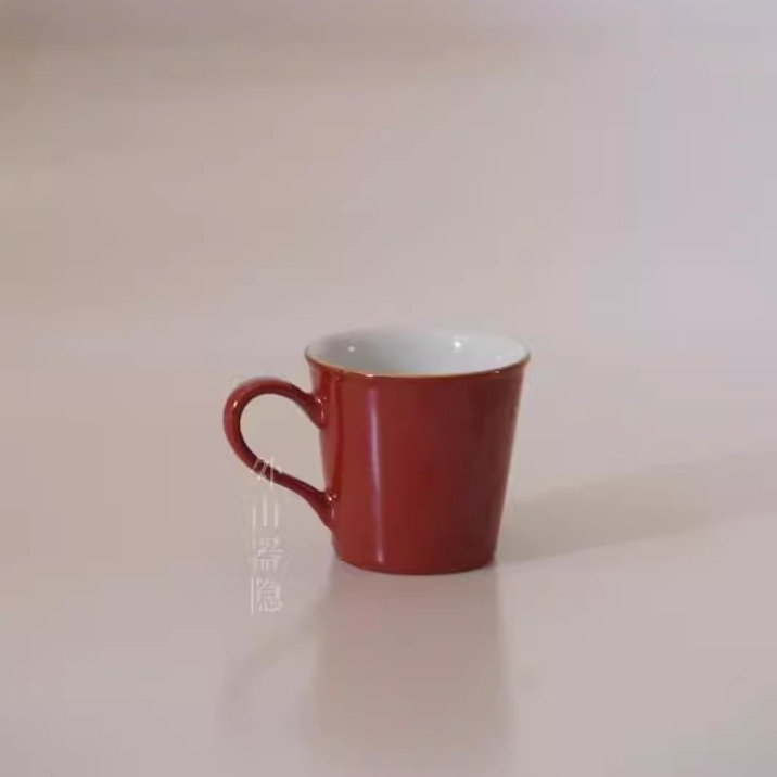 外山器隐珊瑚红mini把手杯