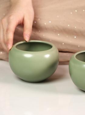 杨盛侃龙泉青瓷 豆青苹果樽水洗380cc 纯手作 经典爆款 油润高级