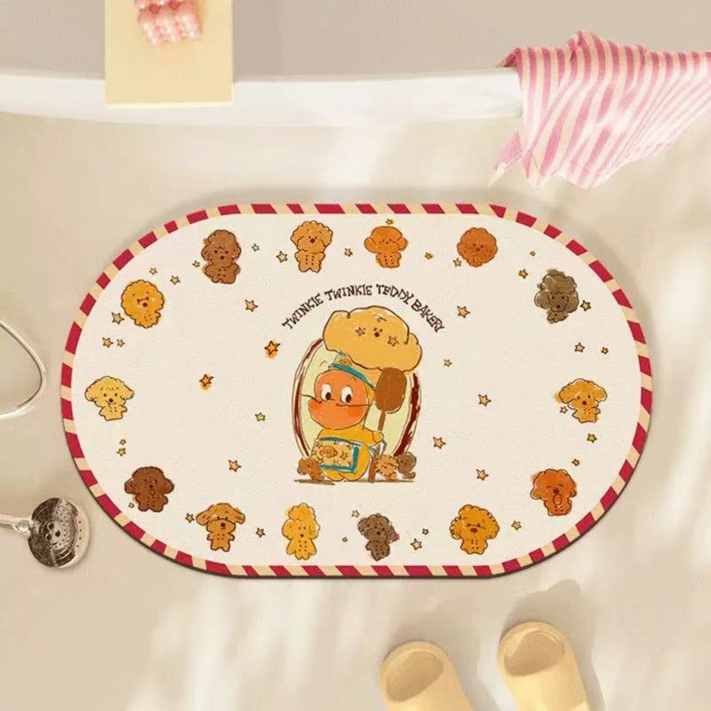 卡通星星人可爱浴室吸水家用地垫软硅藻泥厕所卫生间门口防滑脚垫