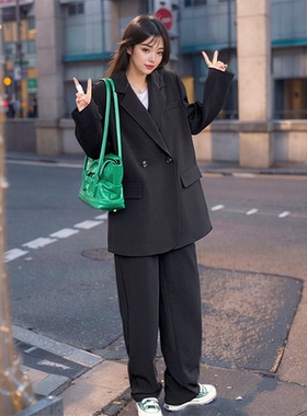 幂式老爹西装黑色2025春秋季新款外套女气质韩版通勤设计感小众西