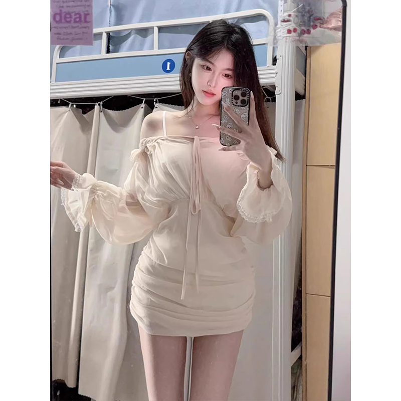 夏新款绝美气质收腰显瘦包臂短裙