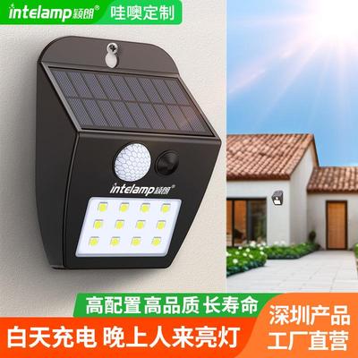 2025新款太阳能庭院户外家用照明感应农村院子室外阳台防水壁灯