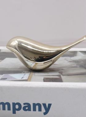 北欧现代艺术简约风格样板房间书房合金金色小鸟软装饰品创意摆件