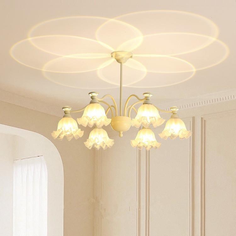 法式奶油风吊灯花朵灯中古风复古美式客厅餐厅卧室民宿全铜吊灯