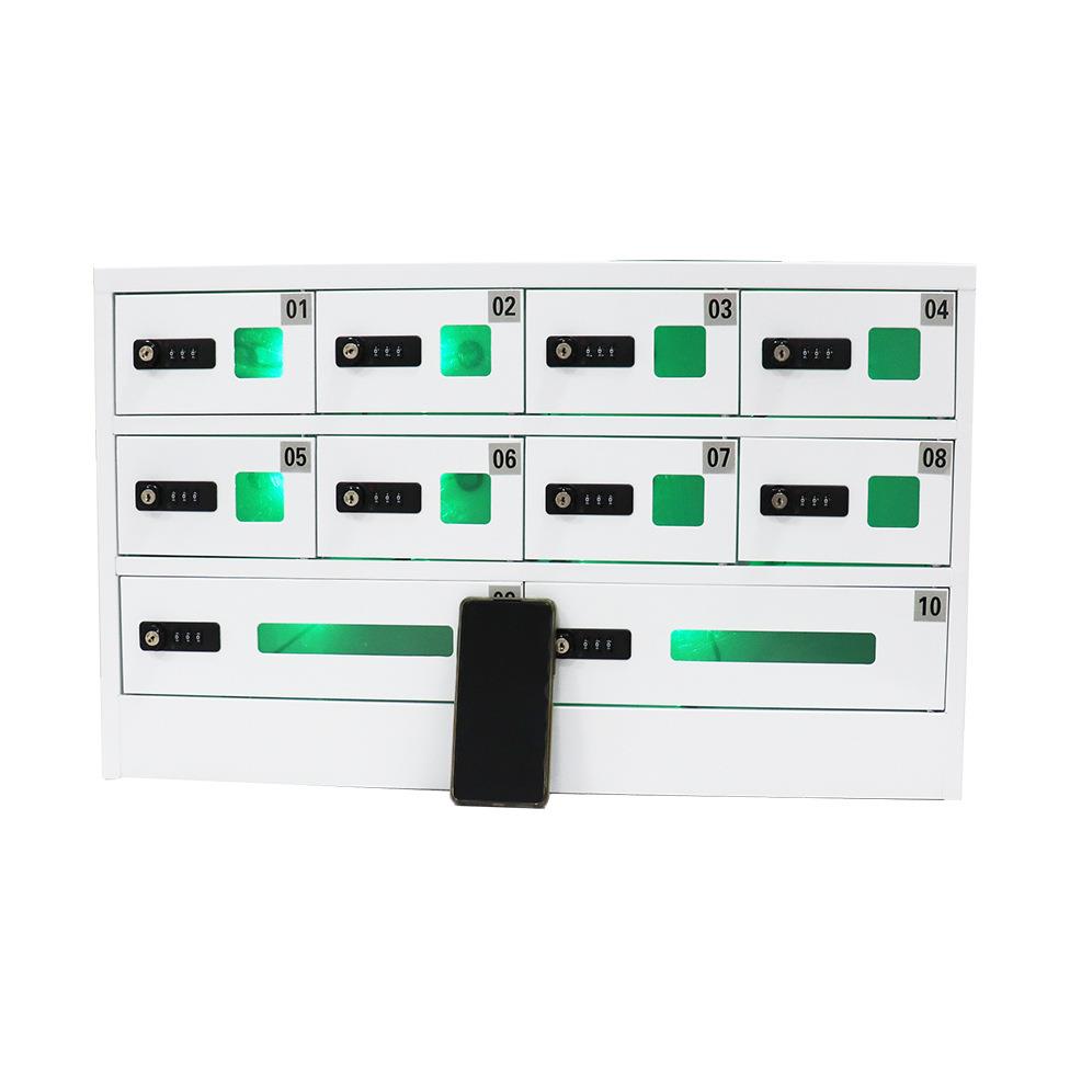 2022新品商场饭店壁挂10门机械锁手机平板充电柜会议室手机存放柜