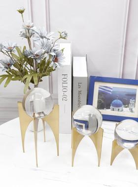 办公室摆件现代水晶球装饰品老板桌面摆设招财商务时尚工艺品玻璃