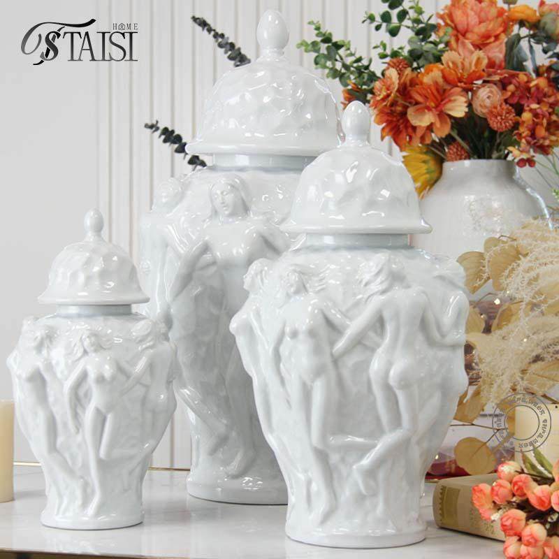 爆款陶瓷工艺品花瓶子欧式桌面摆件干花装饰插花花器乔迁礼工艺品