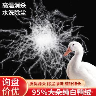 95纯白鸭绒 国标纯白中大朵 国标水洗羽绒 厂家直供羽毛被服