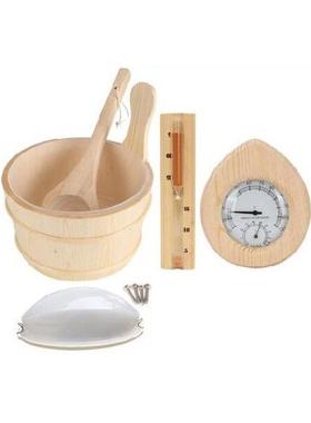 桑拿汗蒸配件套装 桑拿木桶 沙漏 水滴型温湿度计 防爆灯