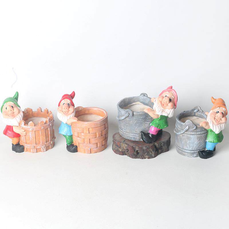 创意卡通欧美精灵多肉植物花盆居家桌面阳台装饰摆件树脂花盆盆栽