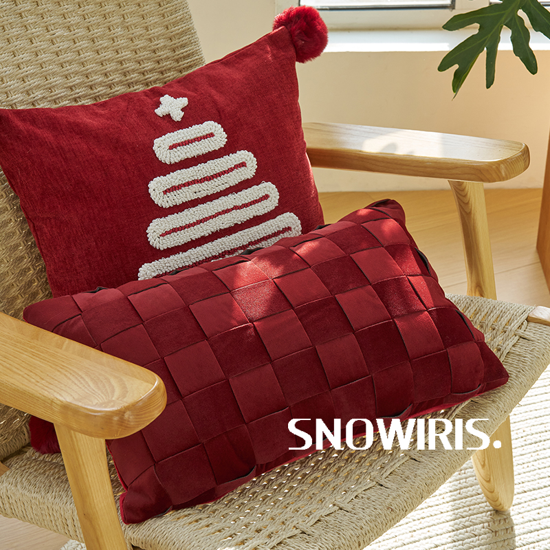 圣诞节抱枕红色高级感靠枕节日