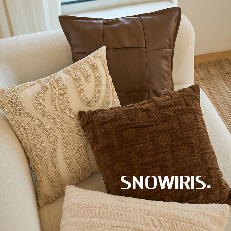 简约现代抱枕套咖米色轻奢高级感