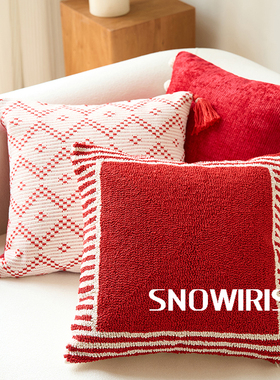 简约高级感抱枕新中式红色新年喜庆软装靠垫客厅沙发氛围感腰靠枕