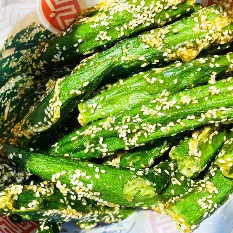 拔丝秋葵特色健康营养冻干果蔬脆零食酒店小吃炒货店蔬菜散装零食