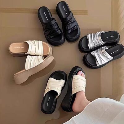 真皮绝美厚底凉拖鞋女夏季外穿