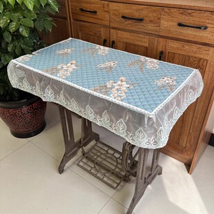 老式缝纫机盖布家用长方形防尘盖布蕾丝布艺缝纫机盖垫缝纫机帘子