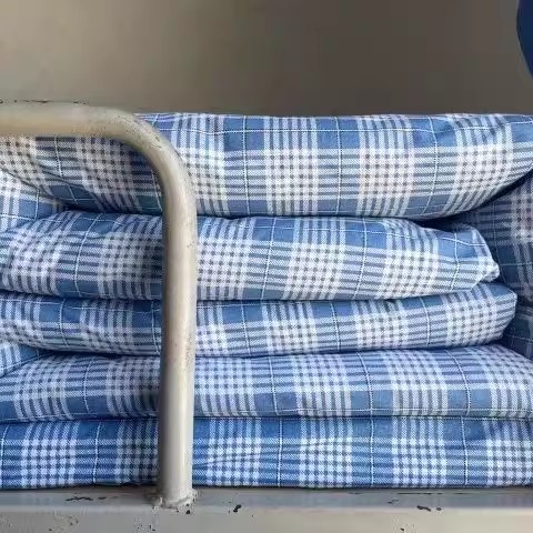 纯棉小蓝格三件套被罩枕套学生宿舍上下铺职工通用被罩床单枕套