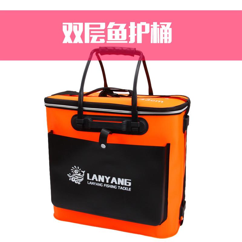 厂家直发双层加厚eva折叠钓鱼桶钓鱼水桶大尺寸多功能鱼护桶塑料