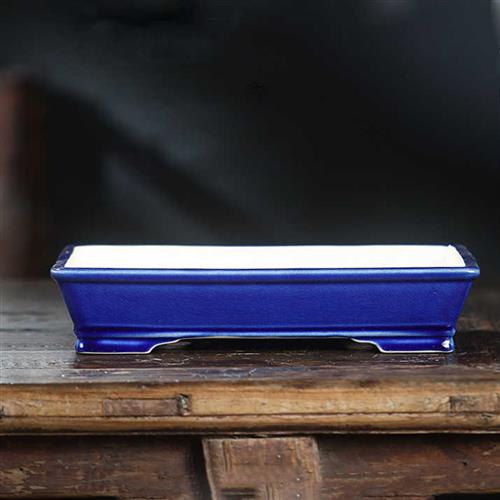 紫砂花盆长方形陶瓷盆景盆新中式马槽盆中国风开片釉陶盆觅陶乡