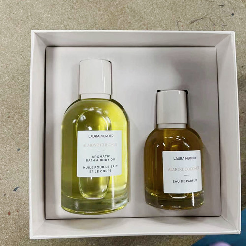 柜台1400元 LAURA MERCIER 罗拉玛希杏仁椰子身体油香水套150ml