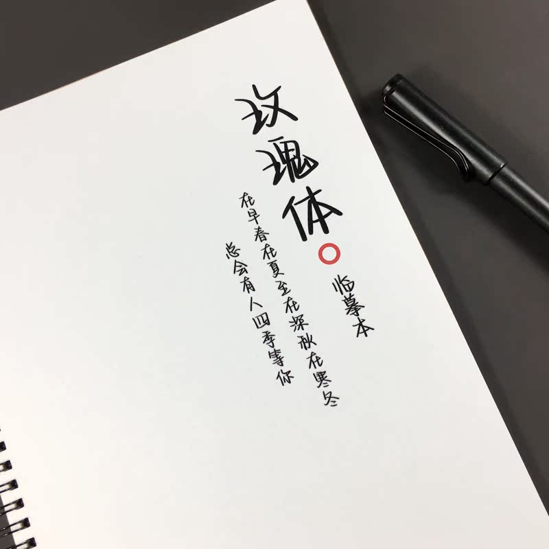 玫瑰体女生手写漂亮字帖人民日报初高中学生励志语录钢笔临摹练字