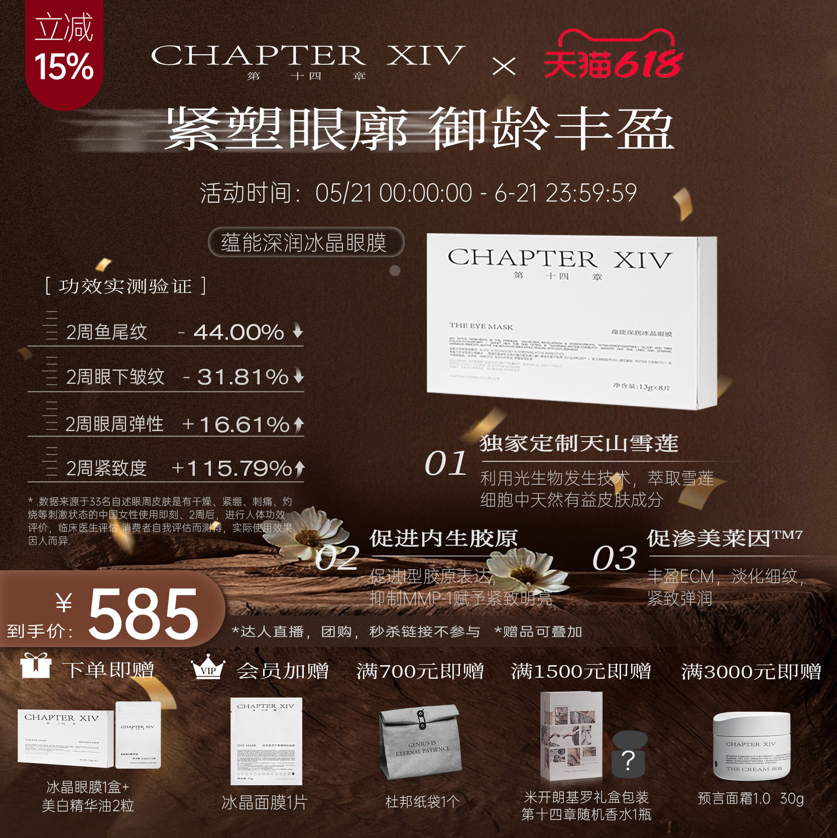 【舒缓抗皱紧致】第十四章六边形战士冷拉提冰晶眼膜8片/盒保湿