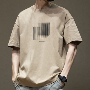 宽松半袖 纯棉短袖 潮流百搭体恤港风情侣款 ins夏季 上衣服潮 t恤男士