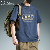 重磅百搭休闲印花圆领宽松半袖 纯棉短袖 2026新款 夏季 上衣 t恤男士