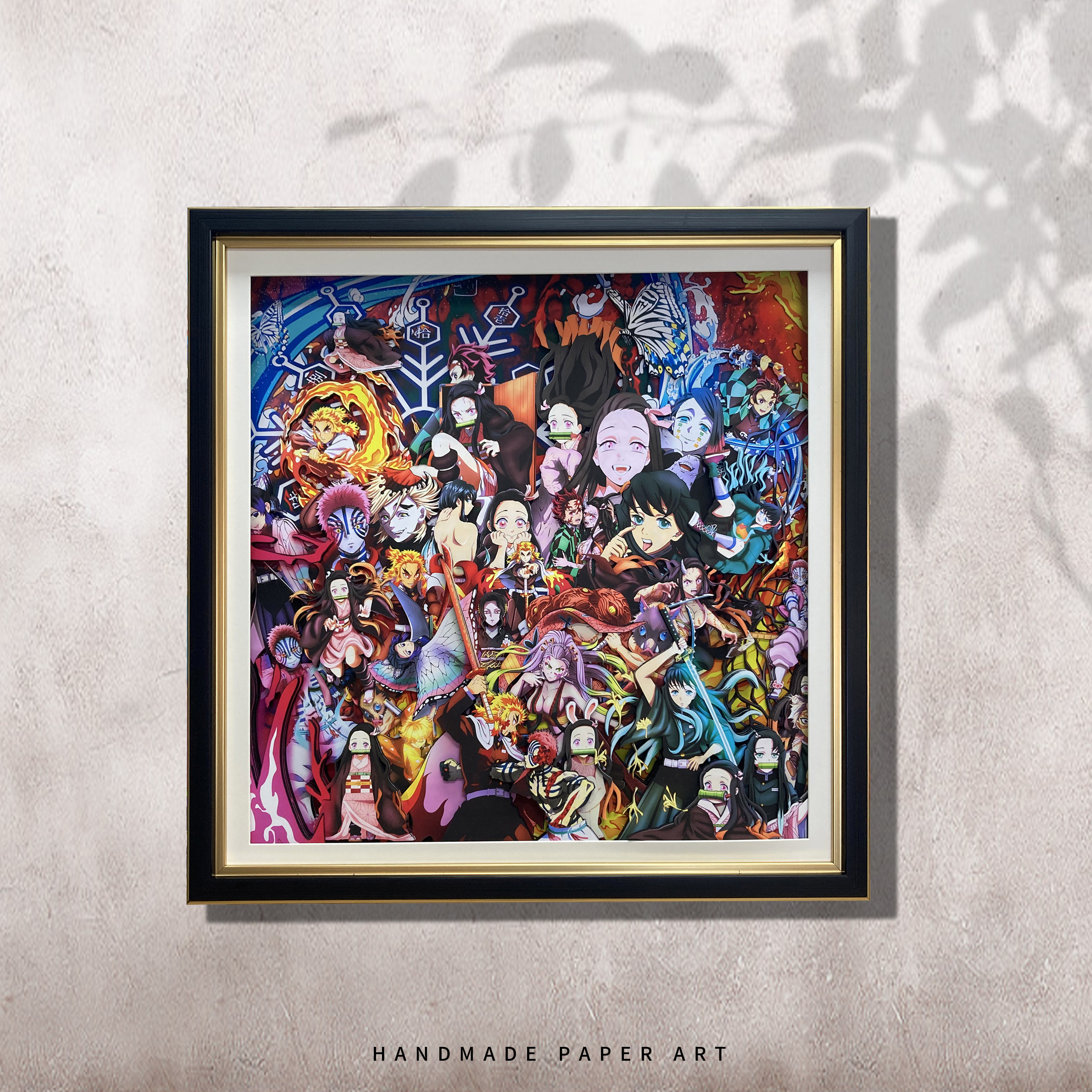 鬼灭之刃系列动漫周边全家福立体画客厅背景壁画卧室玄关装饰挂画