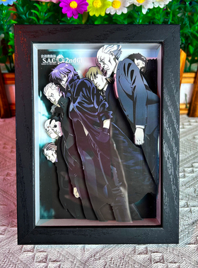 攻壳机动队3D动漫立体画公安九课全员周边卧室灯光装饰画礼物挂画