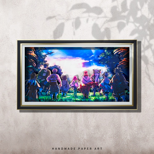 鬼灭之刃九柱背影全家福3d立体画