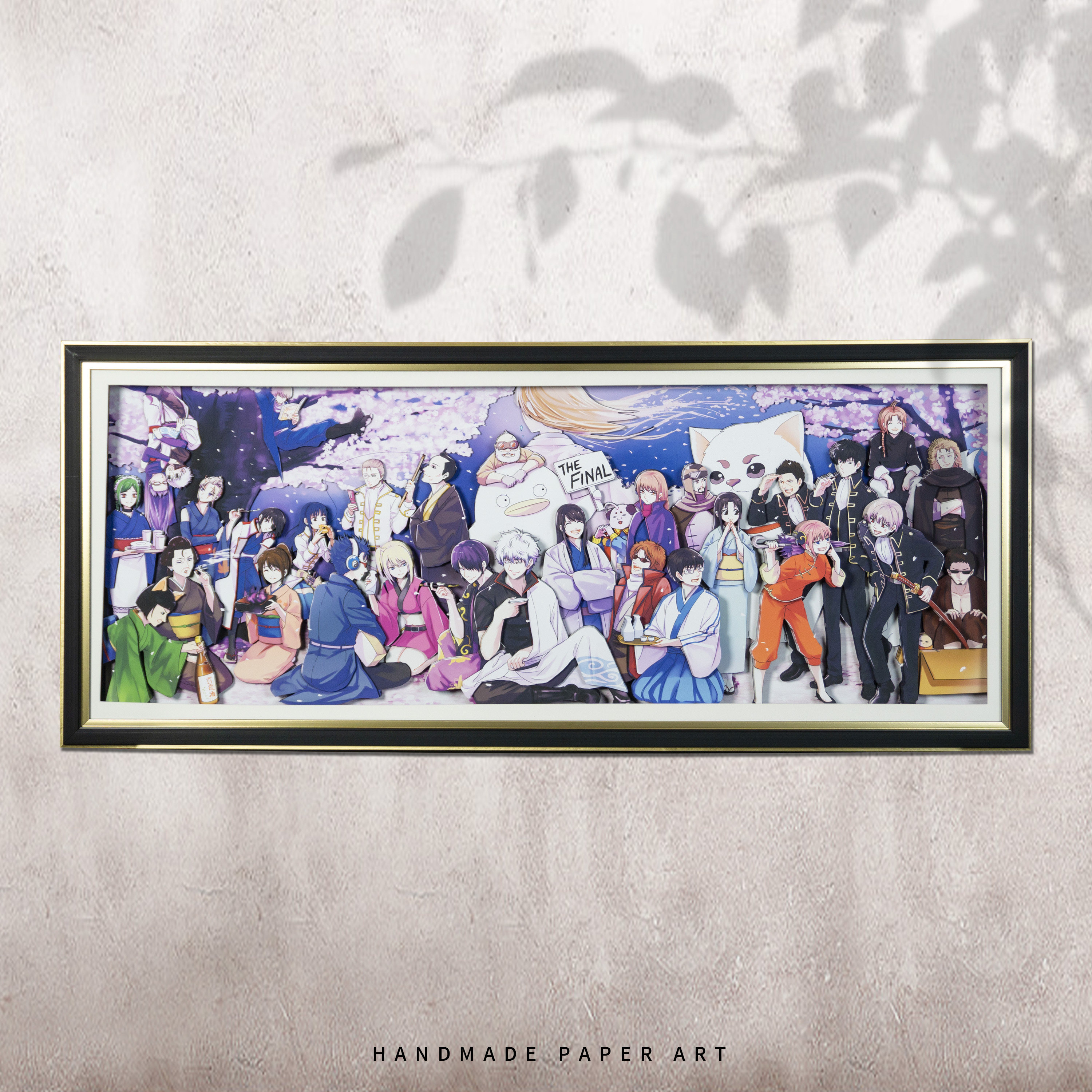 银魂系列樱花树全家福动漫周边立体画客厅沙发背景壁画卧室装饰画