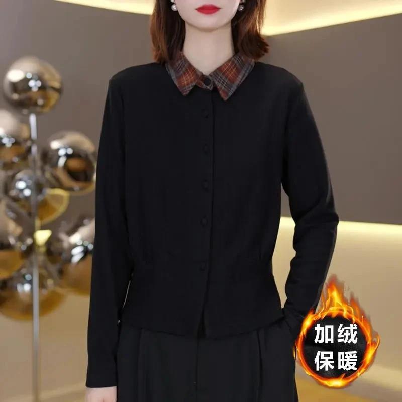 唐溪气质百搭长袖打D底衫女2025秋冬新款时尚内搭显瘦上衣zx