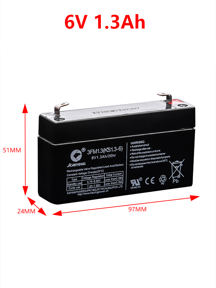 6伏电瓶6V1.3AH/20HR铅酸蓄电池1.2A樱花电子秤考勤机配件3FM1.2a