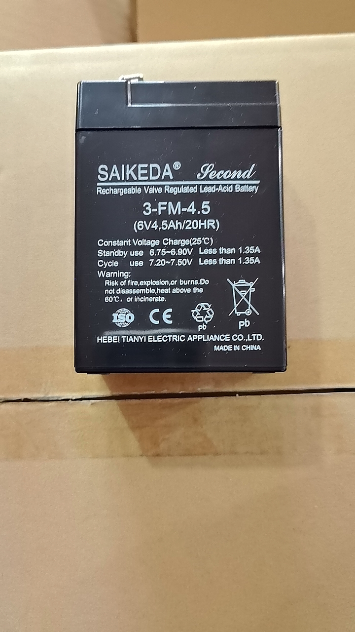 赛克达3-FM-4.56V4.5AH童车蓄电池7A儿童电动童车6V蓄电池电瓶