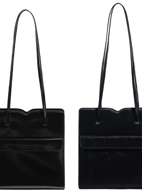 WUVTOM中古简形小方包通勤单肩包简约时尚马毛百搭质感真皮女包