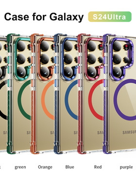 适用三星S25Ultra彩虹一号高透磁吸S24FE手机壳A15镜头支架A05S新款A14防摔A34简约A25超赞A24保护套