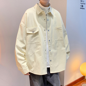 港风D工装多口袋立体剪裁衬衫夹克外套男86051-特P58图片