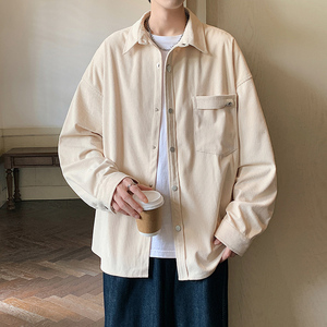 港风D工装多口袋立体剪裁衬衫夹克灯芯绒男86037-特P58