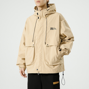 日系港风E工装大口袋冲锋衣连帽仿风登山服夹克外套JN8918-P100图片
